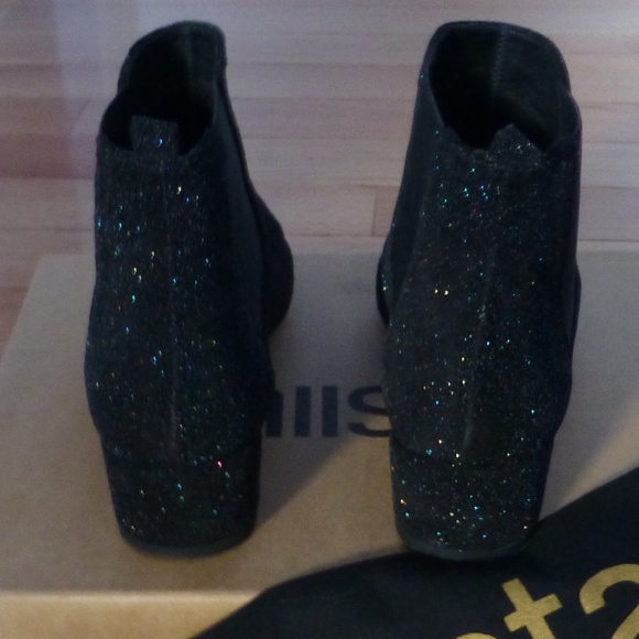 Miista Beau Leather Sparkle Boots | US 7.5 | Black Metallic - Picture 4 of 8